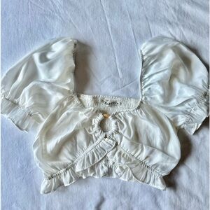 white open cropped top